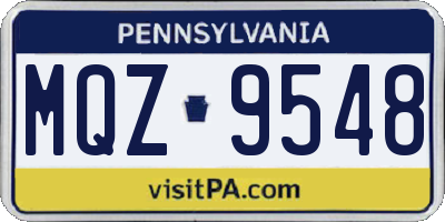 PA license plate MQZ9548