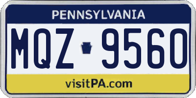 PA license plate MQZ9560