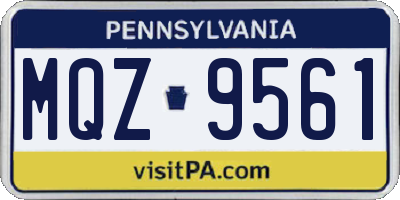PA license plate MQZ9561