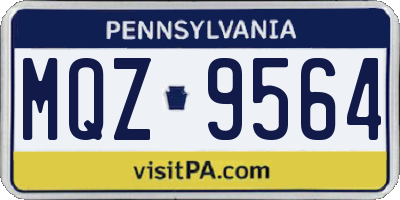 PA license plate MQZ9564
