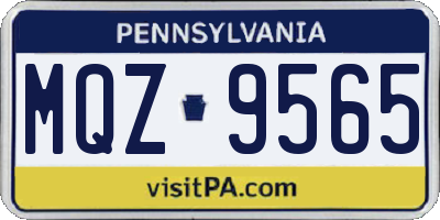 PA license plate MQZ9565