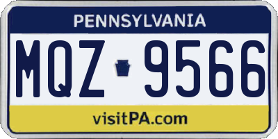 PA license plate MQZ9566