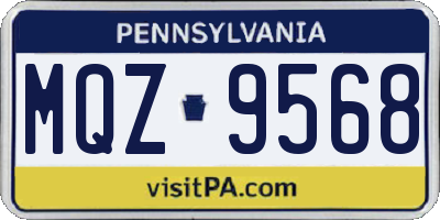 PA license plate MQZ9568
