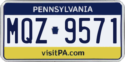 PA license plate MQZ9571