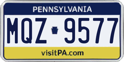 PA license plate MQZ9577