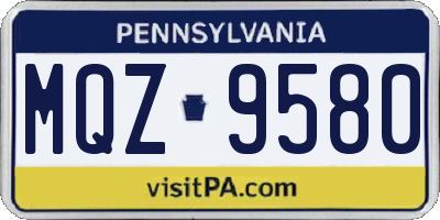 PA license plate MQZ9580