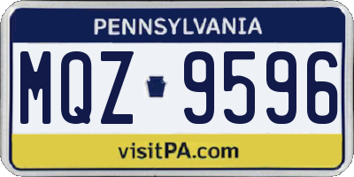 PA license plate MQZ9596