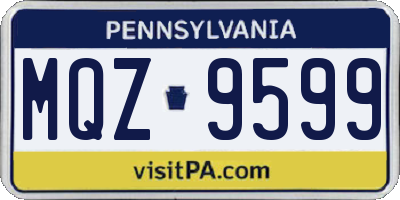 PA license plate MQZ9599