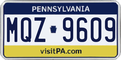 PA license plate MQZ9609