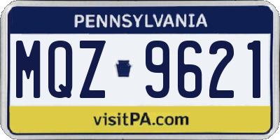PA license plate MQZ9621