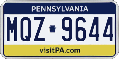 PA license plate MQZ9644