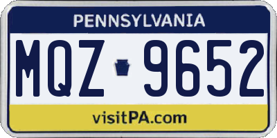 PA license plate MQZ9652