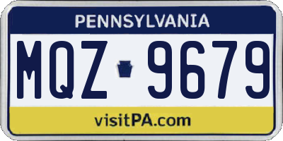 PA license plate MQZ9679