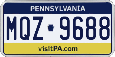 PA license plate MQZ9688