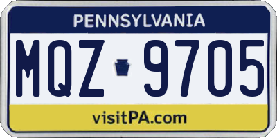 PA license plate MQZ9705