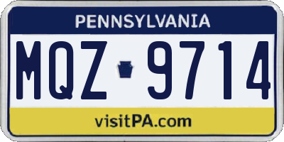 PA license plate MQZ9714