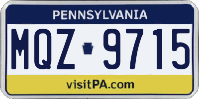 PA license plate MQZ9715