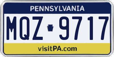 PA license plate MQZ9717