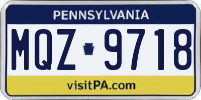 PA license plate MQZ9718