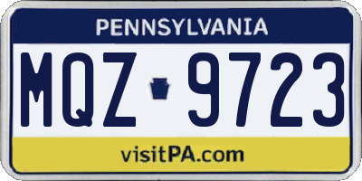 PA license plate MQZ9723