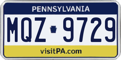 PA license plate MQZ9729