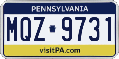 PA license plate MQZ9731