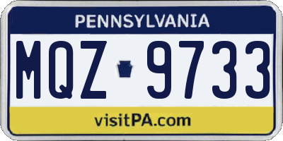 PA license plate MQZ9733
