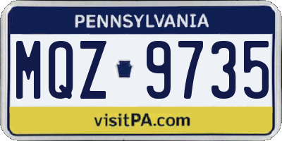 PA license plate MQZ9735