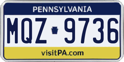 PA license plate MQZ9736