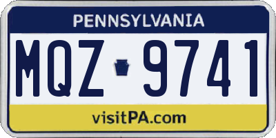 PA license plate MQZ9741