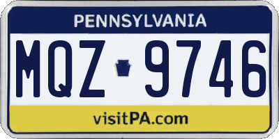 PA license plate MQZ9746