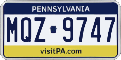 PA license plate MQZ9747