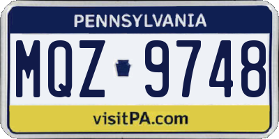 PA license plate MQZ9748