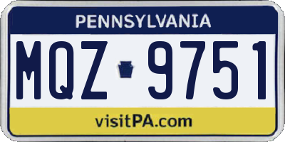 PA license plate MQZ9751