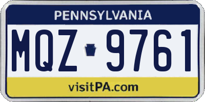 PA license plate MQZ9761