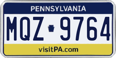 PA license plate MQZ9764