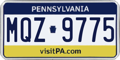 PA license plate MQZ9775