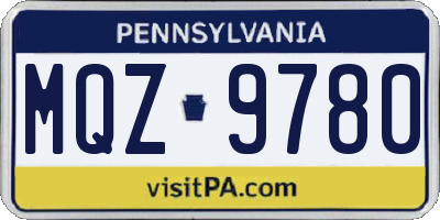PA license plate MQZ9780