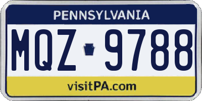 PA license plate MQZ9788