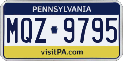 PA license plate MQZ9795