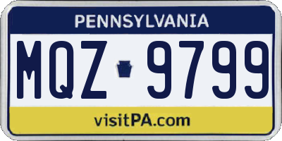 PA license plate MQZ9799