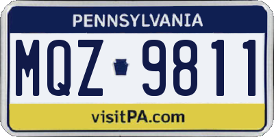PA license plate MQZ9811