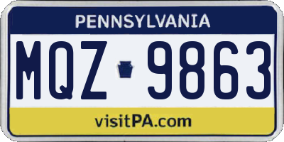 PA license plate MQZ9863