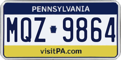 PA license plate MQZ9864