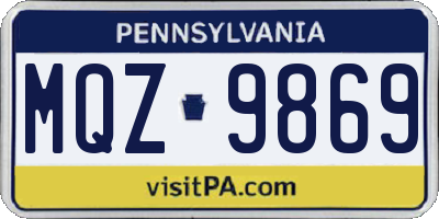 PA license plate MQZ9869