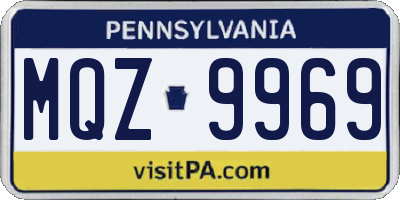 PA license plate MQZ9969