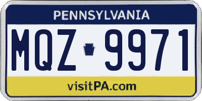 PA license plate MQZ9971