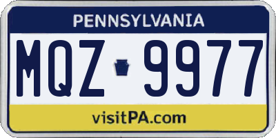 PA license plate MQZ9977