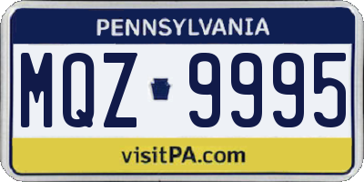 PA license plate MQZ9995