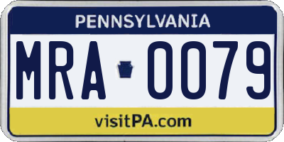 PA license plate MRA0079